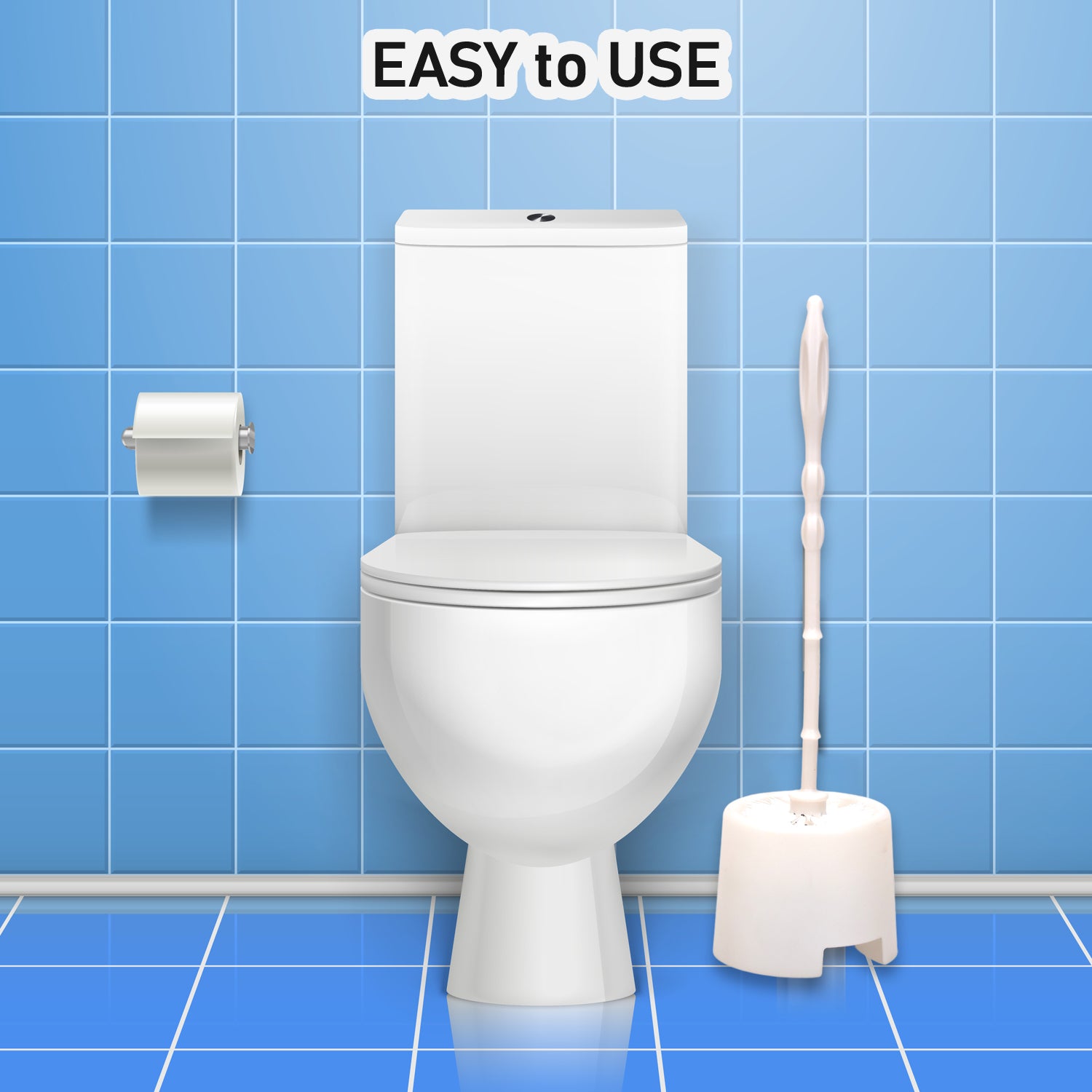 Toilet brush with potted base, simple design Toilet brush with potted base, simple design